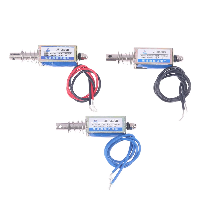 1 قطعة JF-0530B الخطي الملف اللولبي الكهربائي دفع وسحب نوع تيار مستمر 6 فولت 12 فولت 24 فولت مع 5N قوة حفظ والسفر 10 مللي متر