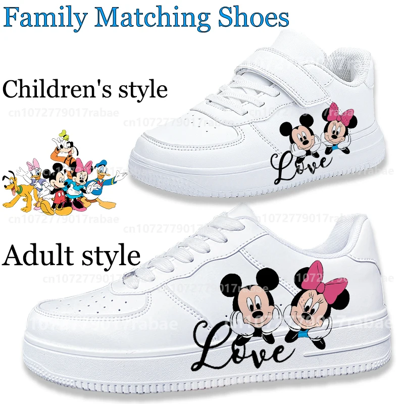 mickey minnie Family Matching Shoes Children Shoes Mother and Kids girls boys sneakers for Student men women Casual shoe