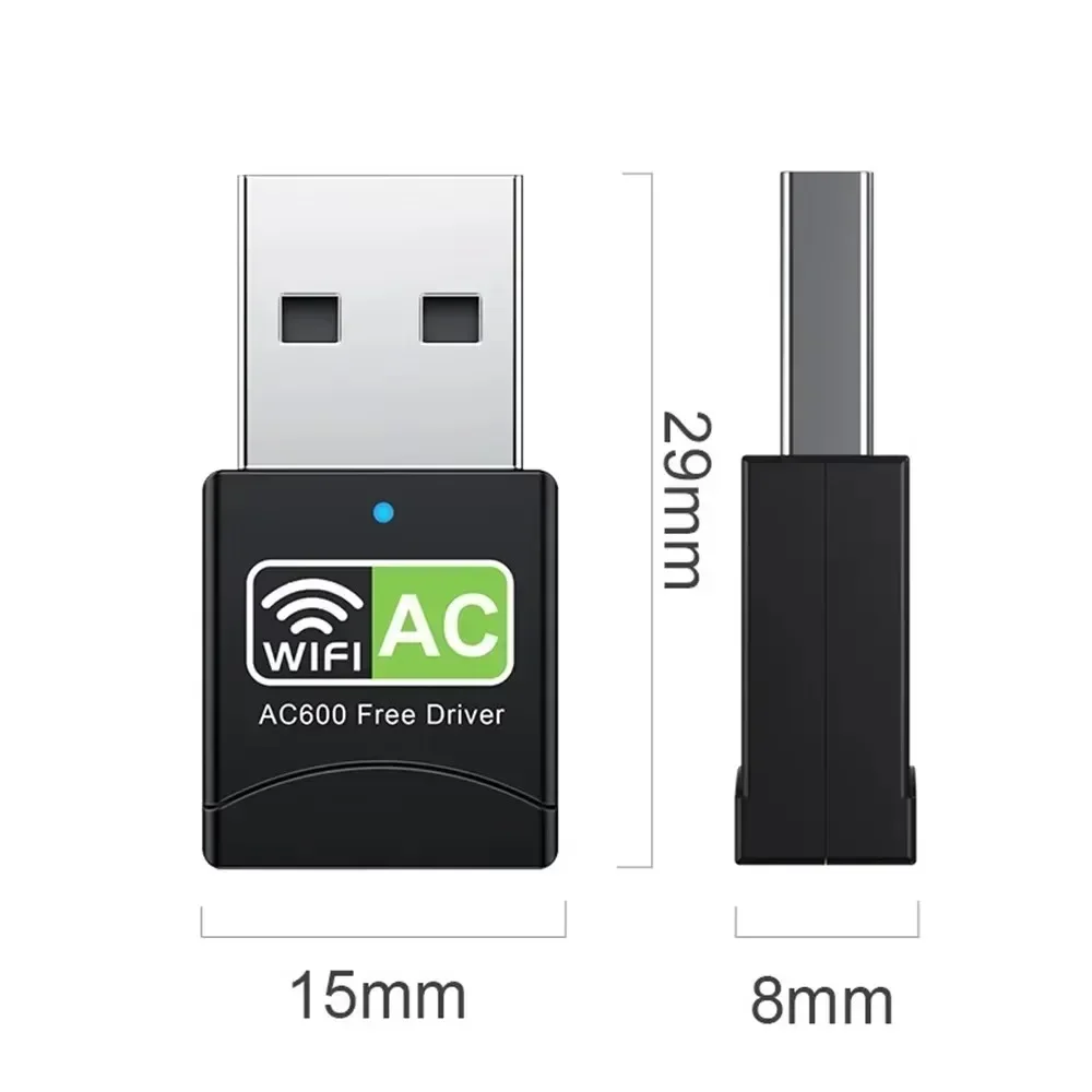 

600Mbps Mini USB Wireless Network Card WiFi Network Adapter Dual Band Free Driver RTL8811CU Chip