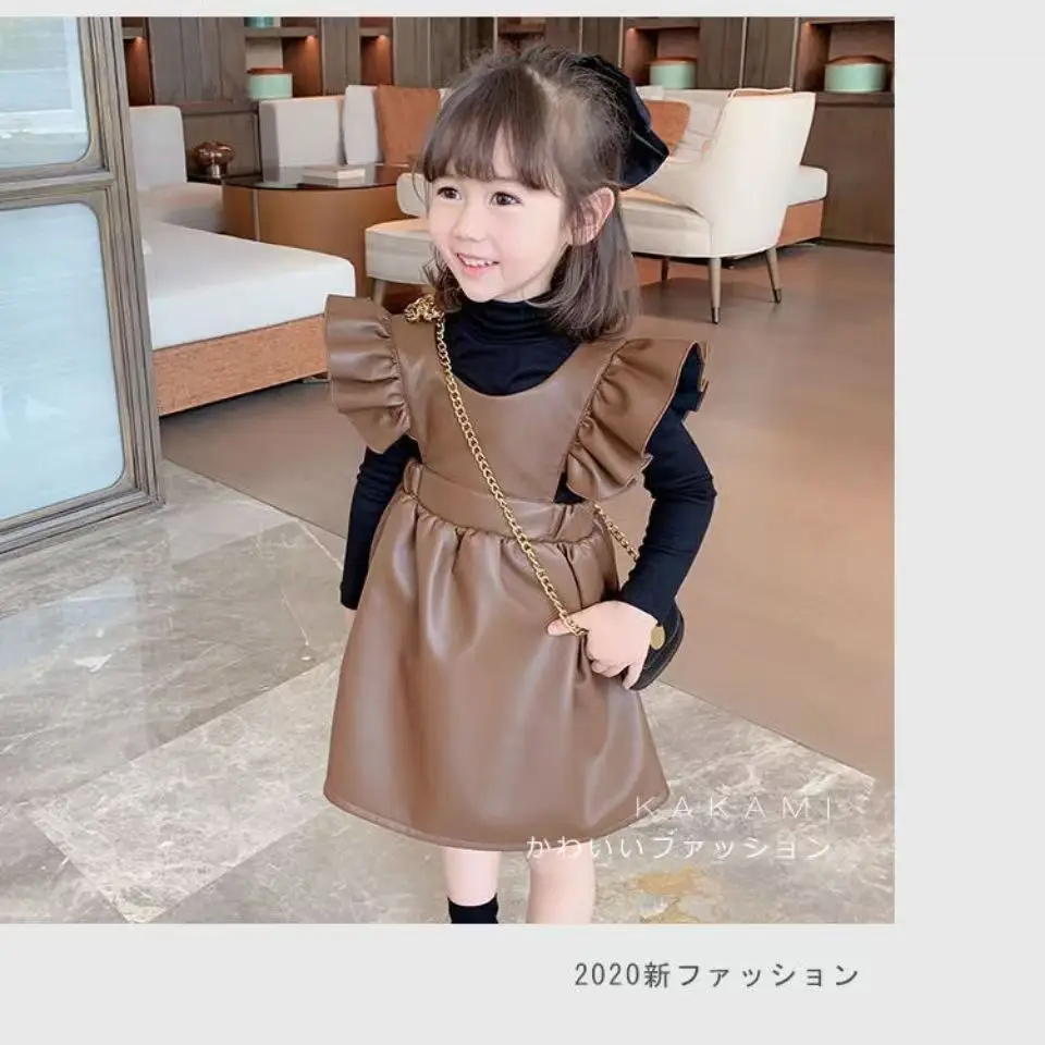 

Baby Children's Dress Spring and Autumn New Style Girls' and Children's Fashionable Leather Skirt