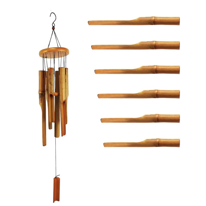 Bamboo Wind Chimes. 38 Inch Outdoor Indoor Hanging Decorative Wind Chimes. Has A Natural Soothing And Pleasant Sound