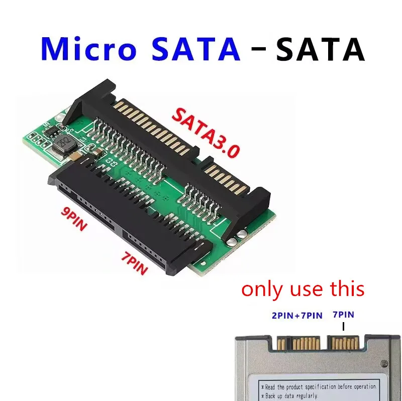 1.8นิ้ว Micro SATA mSATA เป็น7 + 15Pin 2.5นิ้ว SATA อะแดปเตอร์แปลงการ์ดอะแดปเตอร์ชาร์จในรถยนต์อะแดปเตอร์คอมพิวเตอร์