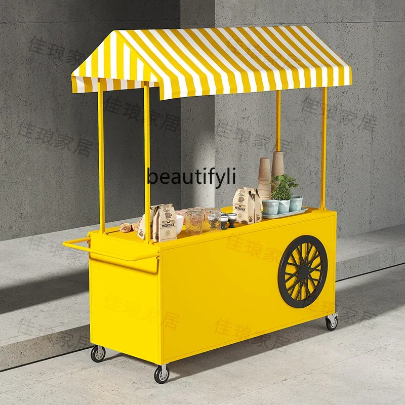 

A55 Stall trolley night market promotion, wrought iron truck outdoor mobile snack stall car