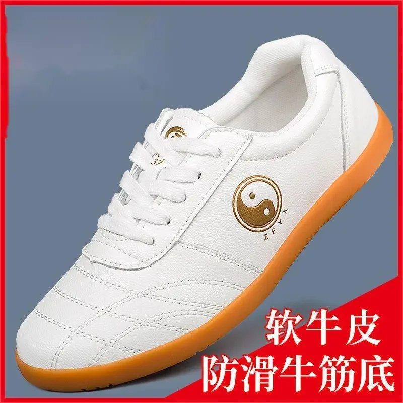 Hot Sale Couples Tai Chi Shoes Comfortable Leather Martial Arts Shoes Non Slip Wear-Resisting Bagua Shoes Adult Outdoor Sneakers