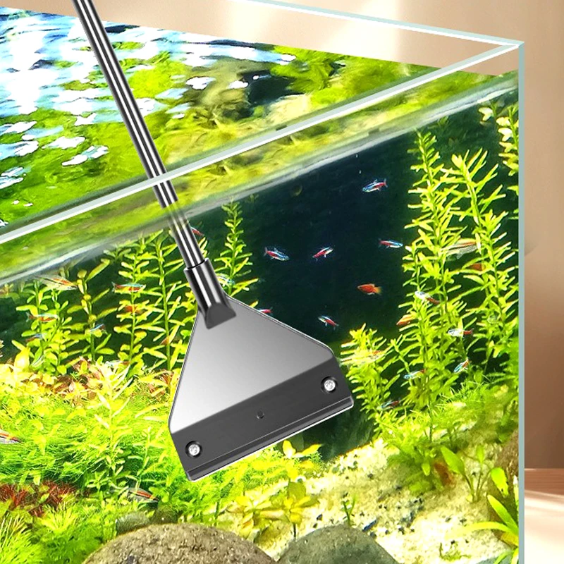 Aquarium-Reinigungswerkzeug Flacher Sand-Algenentferner Doppelfunktions-Glas-Algenentfernungsschaber Haushaltsreinigungswerkzeug Aquarium-Zubehör – Detail 7