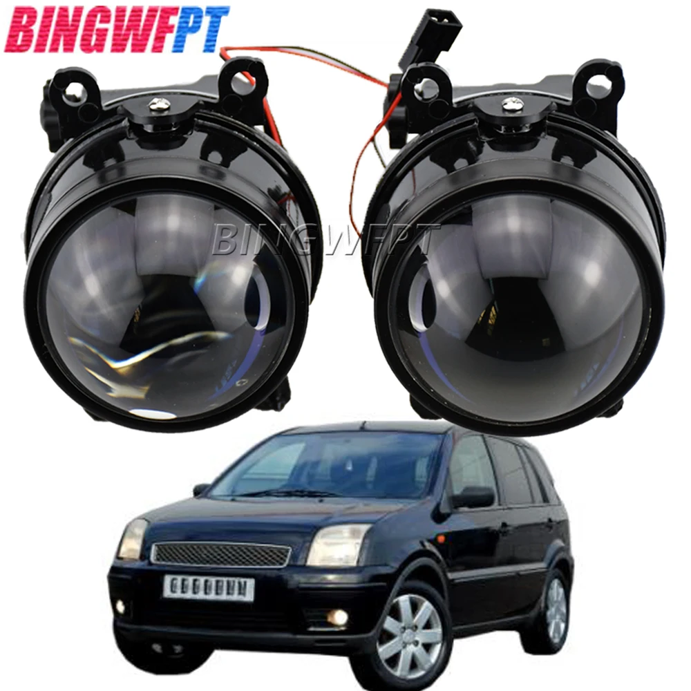 

2PCS Car Front Bumper Fog Lamp Fog Lights Lens 3.0 Inch Bi-Xenon Projector Lenses For Ford Fusion Estate JU 2002-2008