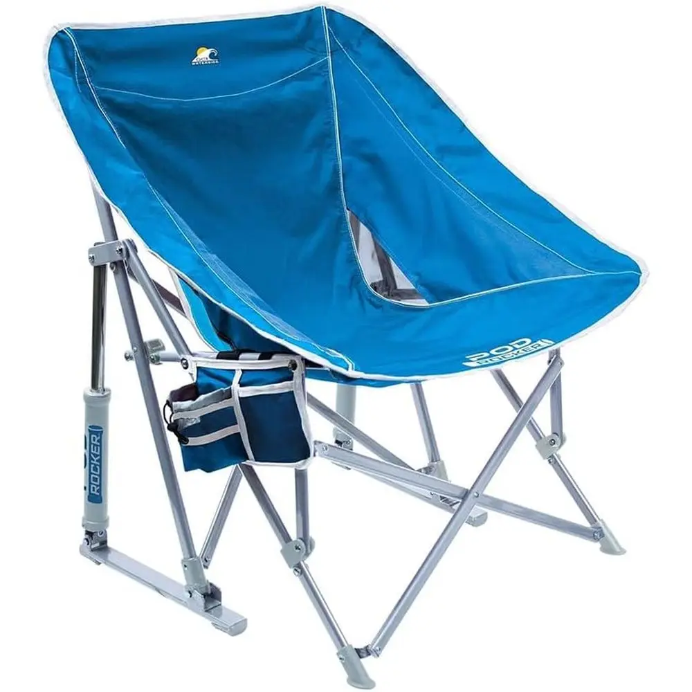 

Пляжное кресло-качалка Pod Rocker | Складное кресло-качалка с подстаканником и портативной сумкой для переноски — синий цвет Saybrook