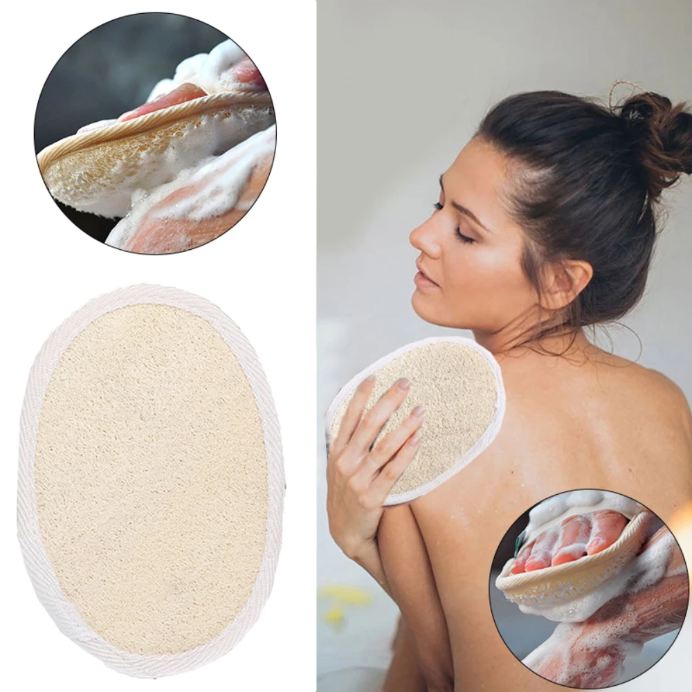 2pcs Towel Gourd Bath Brush Exfoliating Scrub Sponge Body Scrub Soft Shower Cleaning Brush Back Cleaning Pad Bath Tools
