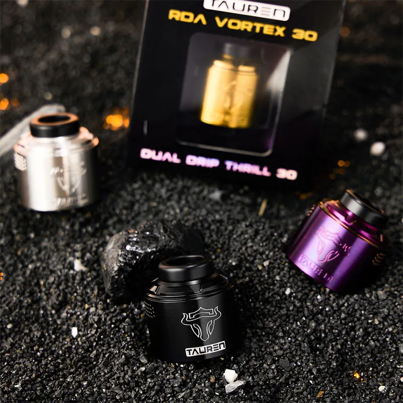 ThunderHead Creations TAUREN RDA VORTEX 30 30mm Diameter 810 Drip Tip 2.5ml Dual Coil Deck Atomizer 3D Vortex Airflow Vape Tank