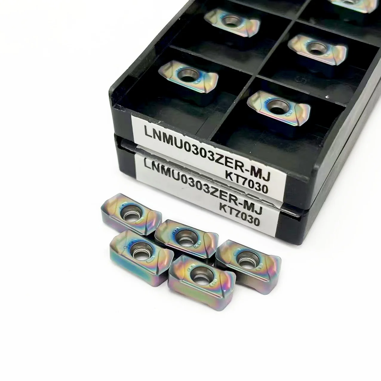Lnmu0303zer Mj Kt7030 Wolfraam Draaien Hoge Snelheid Lnmu0303 Kt7030 Cnc Frees Gereedschap Carbide Dubbelzijdige Sneltoevoer Exnr03