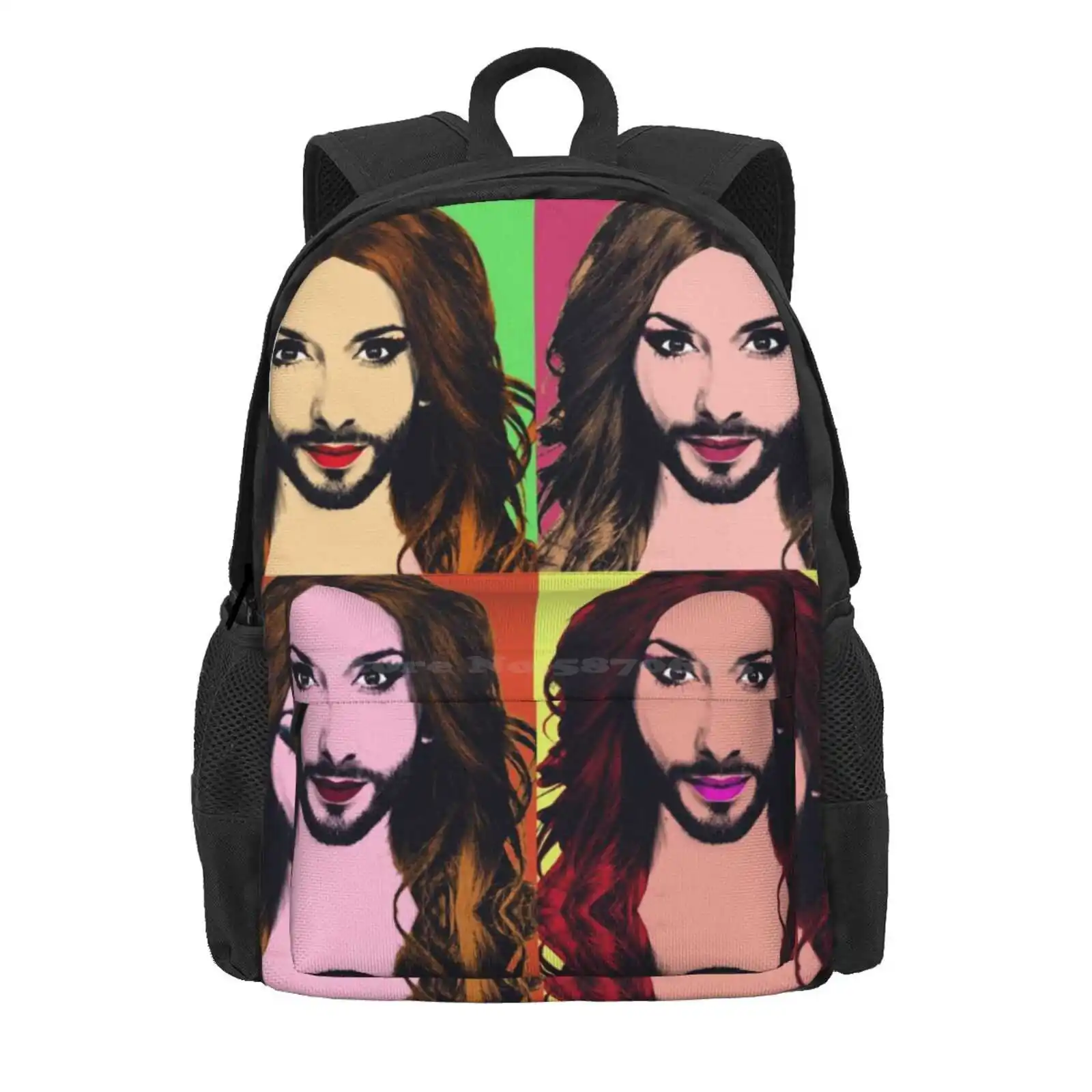 Conchita Wurst - Pop Art Hot Sale Schoolbag Backpack Fashion Bags Conchita Wurst Pop Art Lgbt Unstoppables Tom Neuwirth Drag