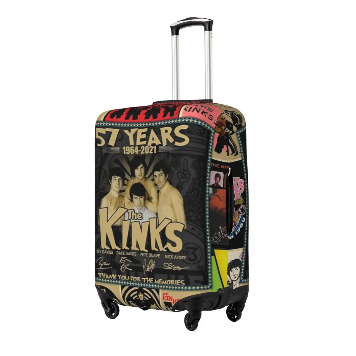 Kinks Vintage Print Luggage Protective Dust Covers Elastic Waterproof 18-32inch Suitcase Cover Travel Accessories