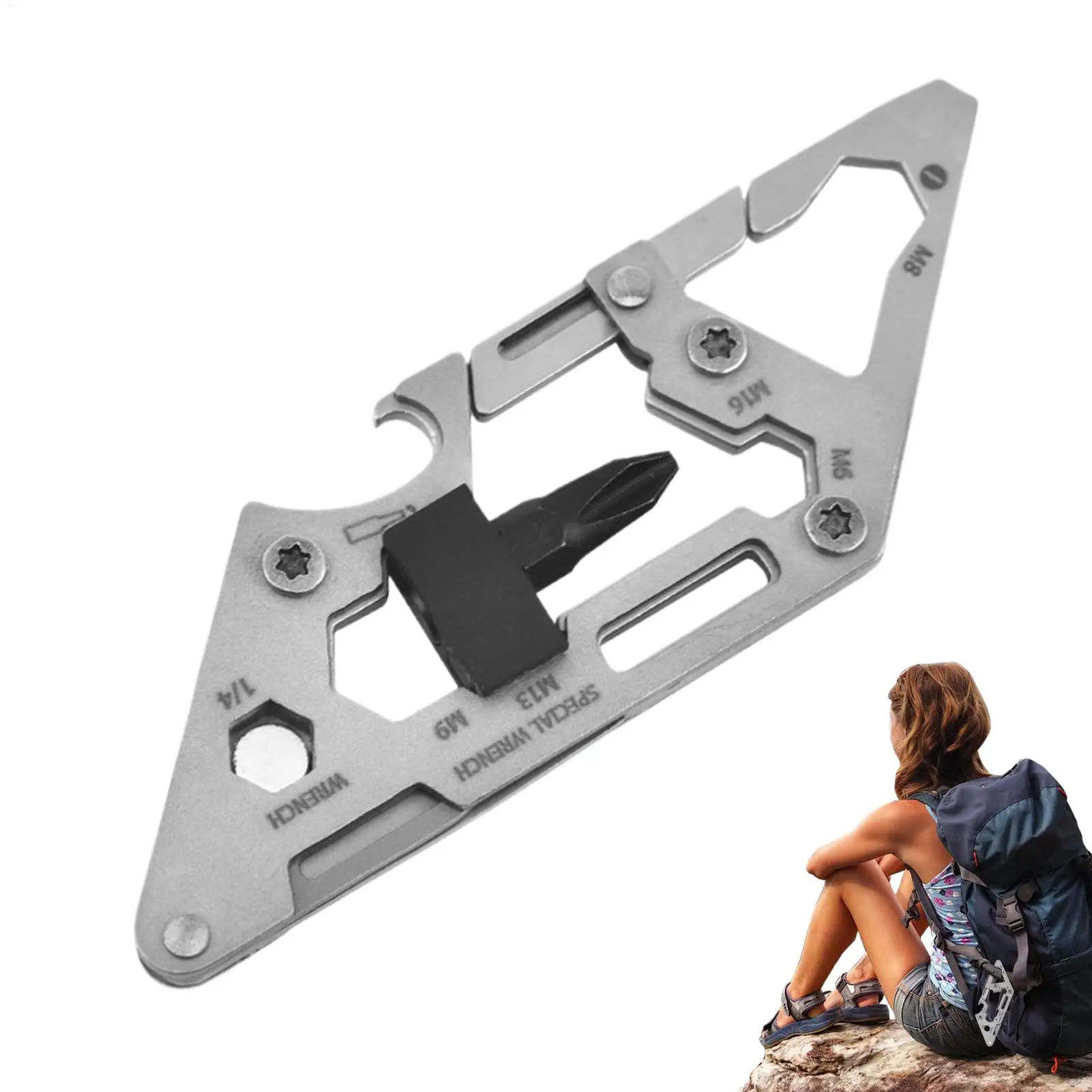 

Multi Tool Carabiner Stainless Steel Clips Gadget Portable Carabiner For Survival Camping Hiking Outdoor Climbing Fishing Daily