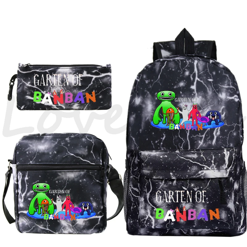 3pcs set Garten of Banban Schoolbag Backpacks Kids Daily Knapsack Cartoon Rucksack Travel Daypack Canvas Backpack For Boys Girls