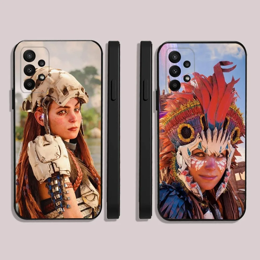 Aloy HFW Game Horizon   Phone Case For Samsung S24,23,22,30,21,10,9,Ultra,Plus,Lite,FE,5G Black Soft Case