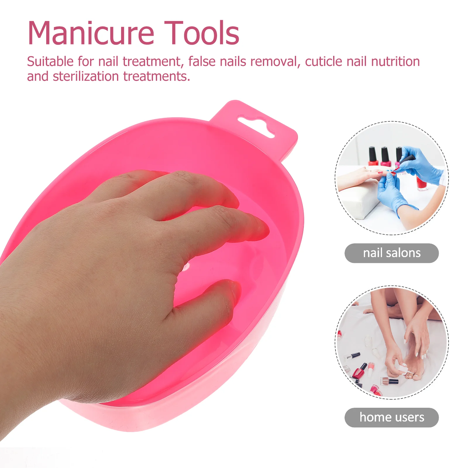 4 Pcs Manicure Tools Nail Care Bowl Polish Remover Soak Tray Multicolor Single Layer