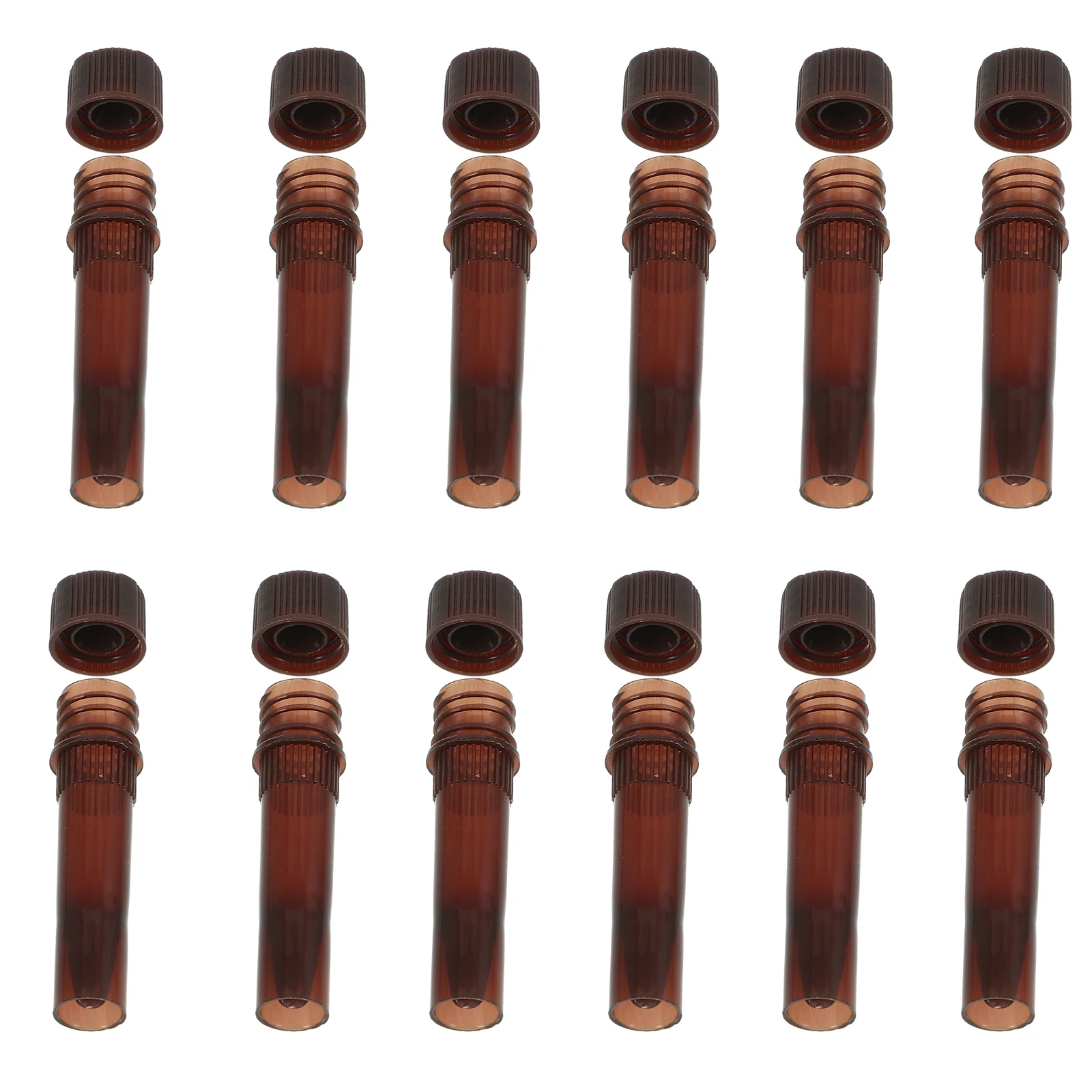 

20pcs Test Tubes Leakproof Lightproof Plastic Sampling Tubes Storage Containers For Scientific Experiments Brown Vials