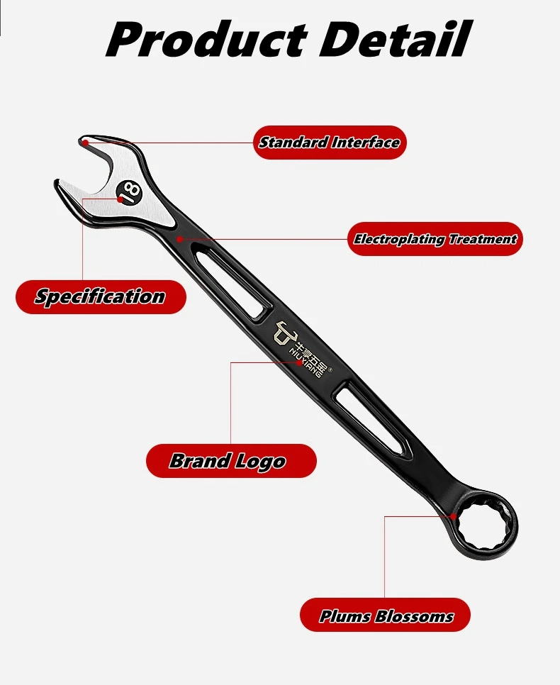 Dual-Use Plums Blossoms Open End Ratchets Wrenches 6mm-24mm Combination Spanners Nut Cutter Combined Motor Repair Hand Tool