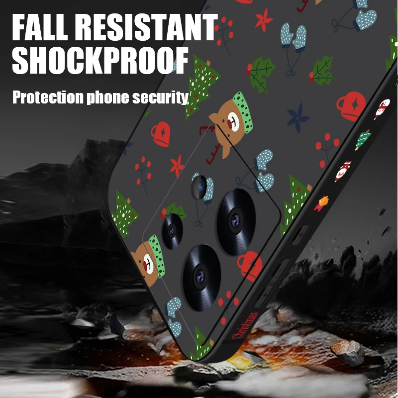 شجرة عيد الميلاد الدب نمط جراب هاتف ل Xiaomi Redmi ملاحظة 14 13 برو زائد 12 14 برو 5G ملاحظة 13C 11 13 14 4G غطاء الحبل الناعم #4