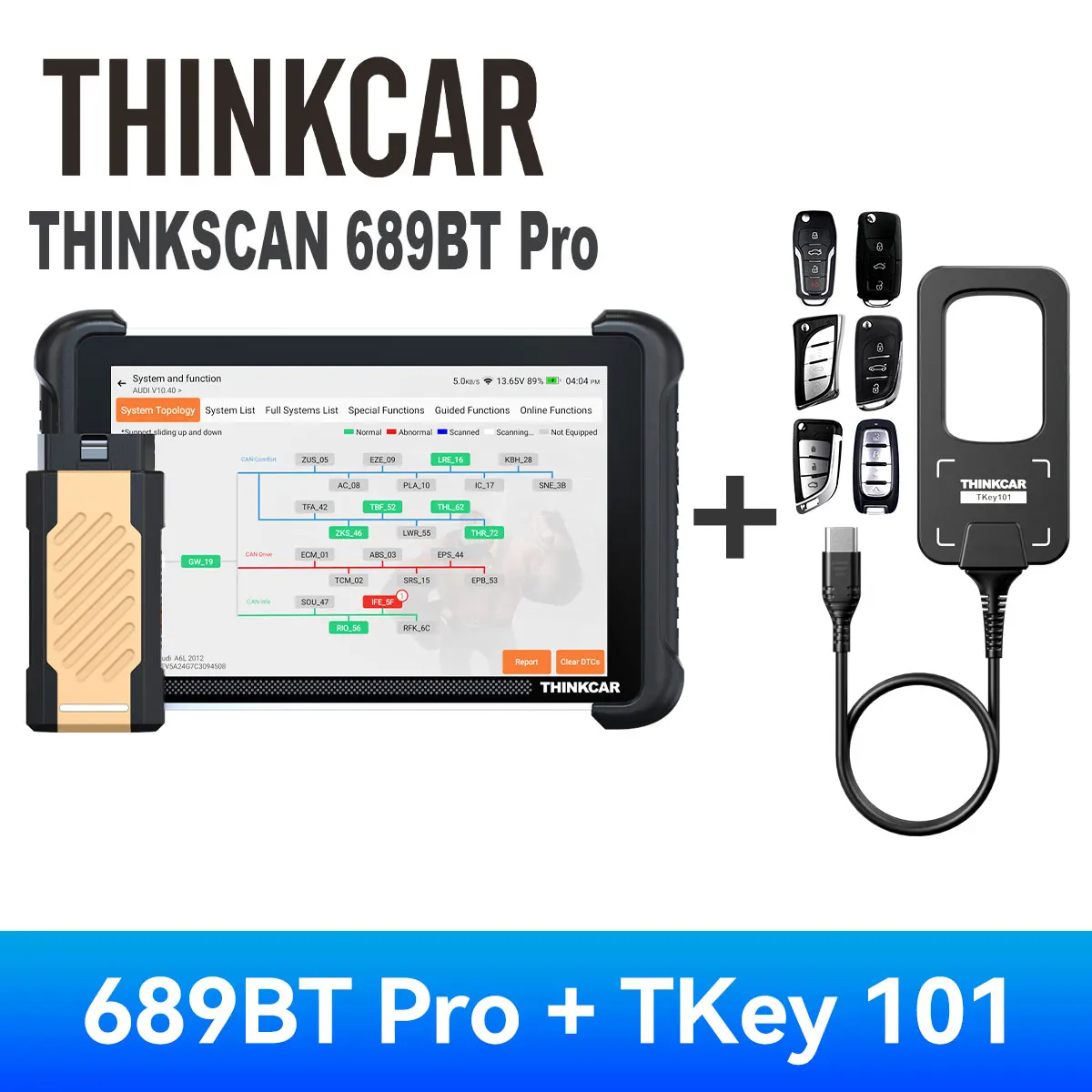 Image of THINKCAR THINKSCAN 689BT PRO Topologie OBD2 Scanner IMMO Schlüsselprogrammierung Diagnose aller Systeme J2534/CAN FD/DoIP Lebenslang Kostenlose Aktualisierung