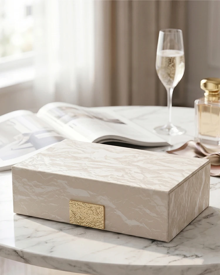 Luxury Jewelry Box Leather Simple Storage Jewelry Boxes Bracelet Necklaces Organizer Box Trinket Packaging Holiday Gift Supplies