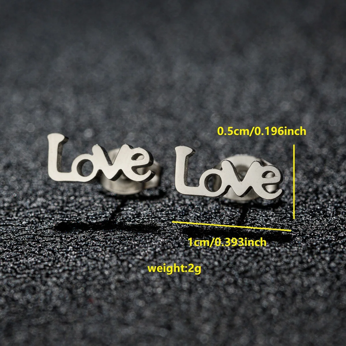 Amazon cross-border retro English alphabet combination love stud earrings stainless steel simple personality small earrings whol view 3
