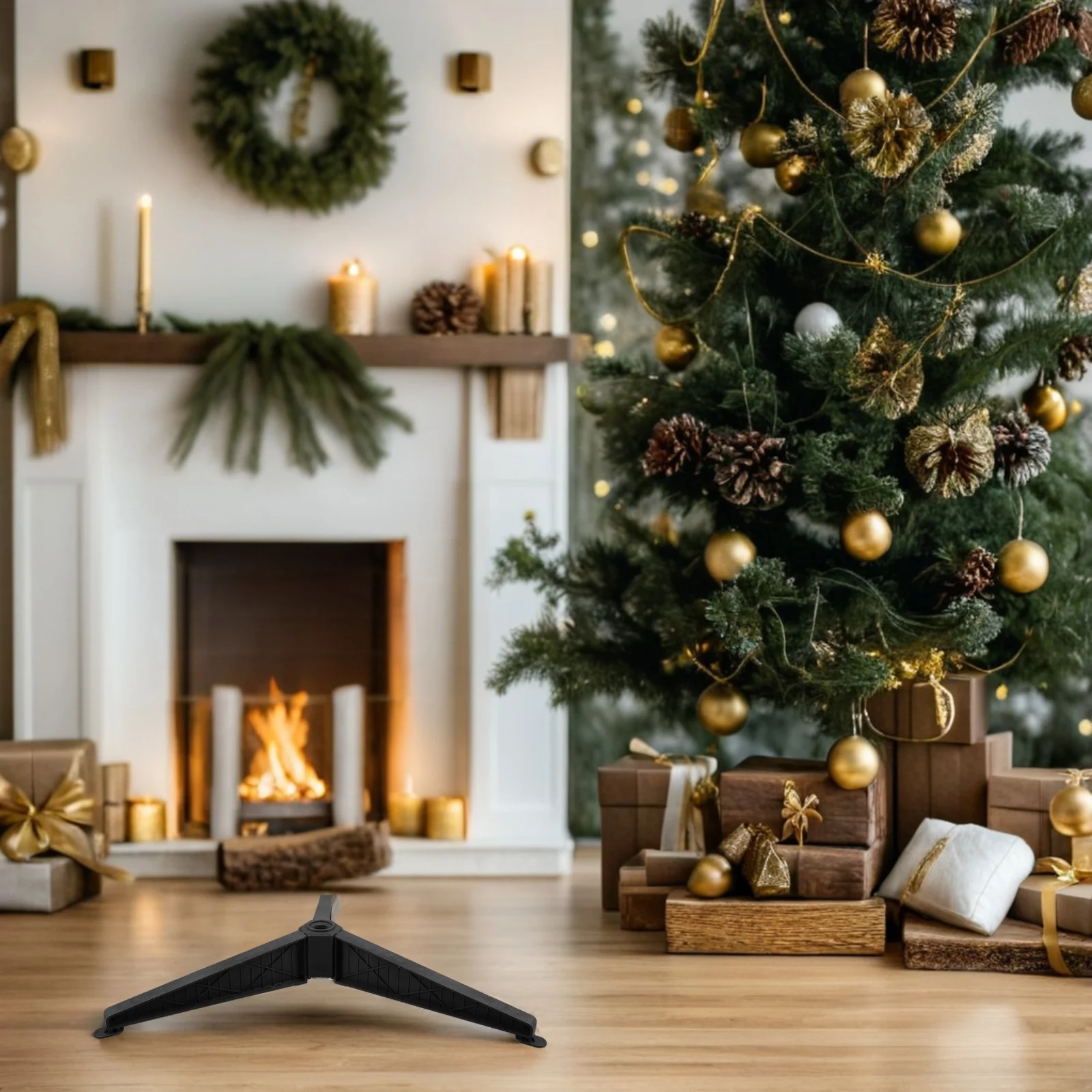 

1pc Christmas Bracket Stand Home Holiday Xmas Stand Decoration Base Xmas Tree Bracket Festive Tree Holder Rack