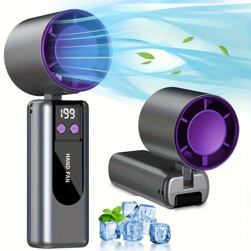 Portable SUB Refrigeration Fan Mini Semiconductor Turbo Fan with 90°Foldable Design,200 Speed Adjustments,Rapid Cooling Technolo