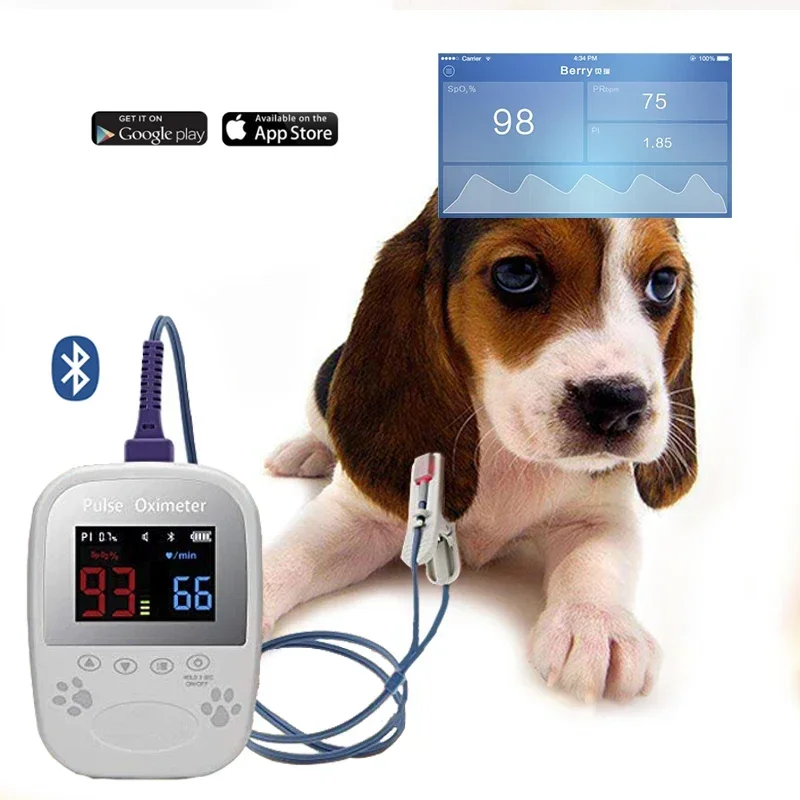 Small Animals Pulse Rate Automatic Portable Handheld Palm Multi-parameter Veterinary Pulse Oximeter Monito