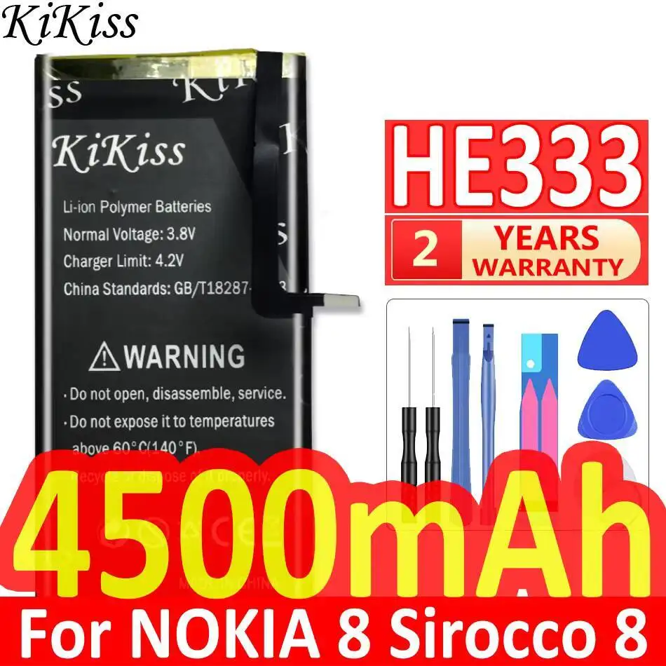 

Mobile Phone Battery HE333 4500Mah For Nokia 8 Sirocco Global Dual Sim TD-Lte Hmd Avatar