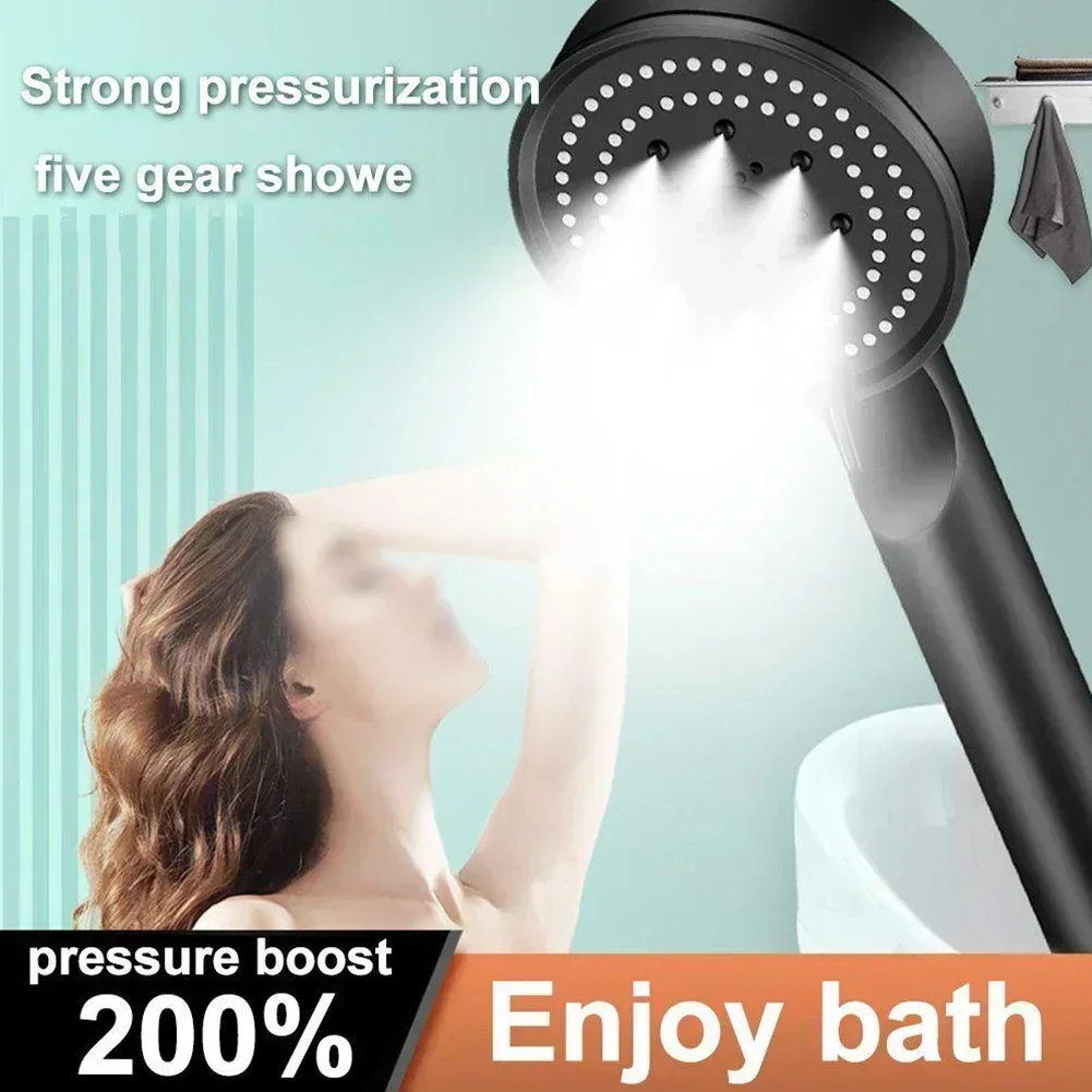 

5 Mode Adjustable High Pressure Shower Head 2024 New Water Saving Bathroom Shower Head Water Massage Shower Head Bathroom Access