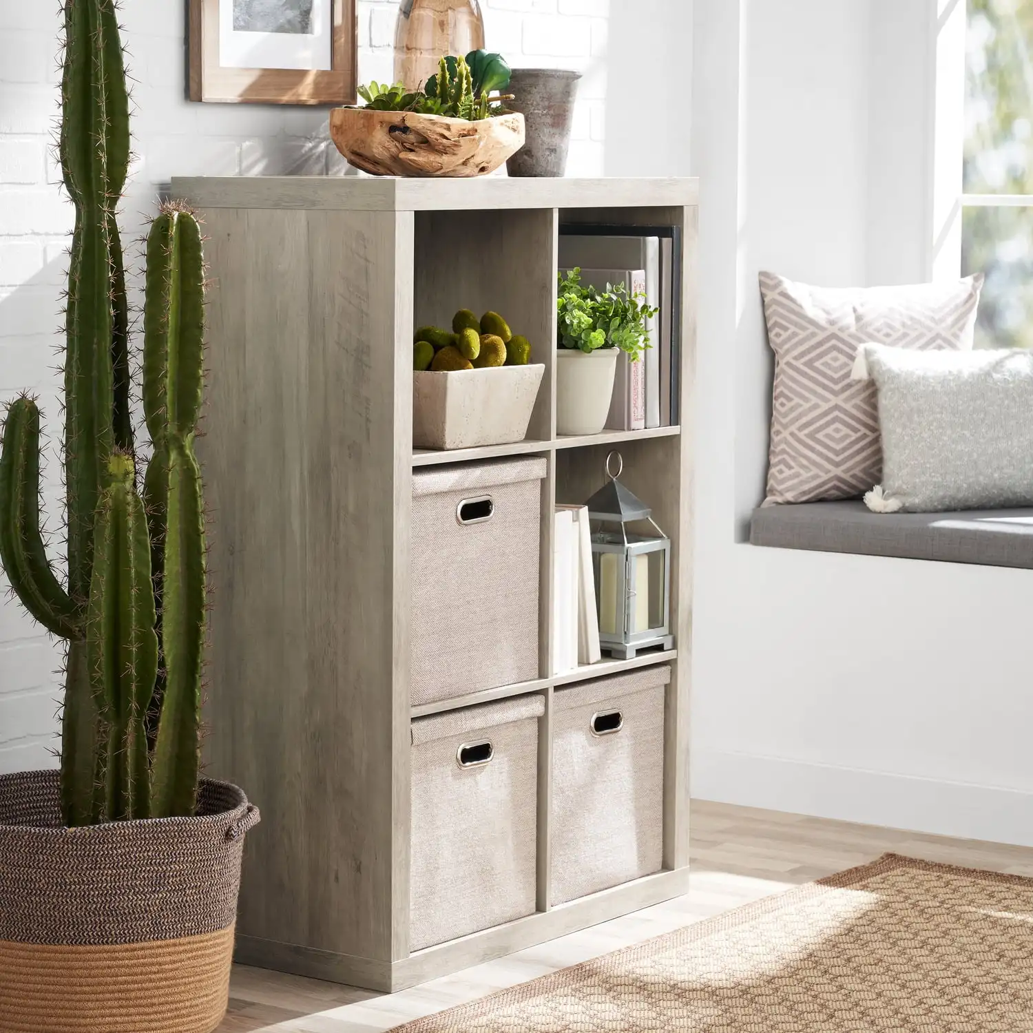 6-Cube Storage Organizer, Rustic Gray