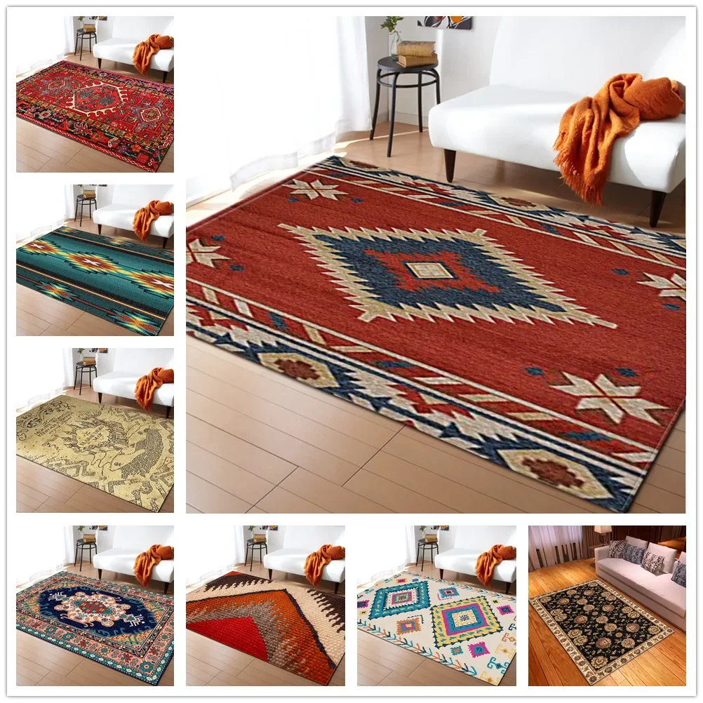 

Bohemian 3D printing Carpet Colour Geometry Retro Ethnic style Carpets for living room bedroom Area Rugs Home kitchen Floor Mats