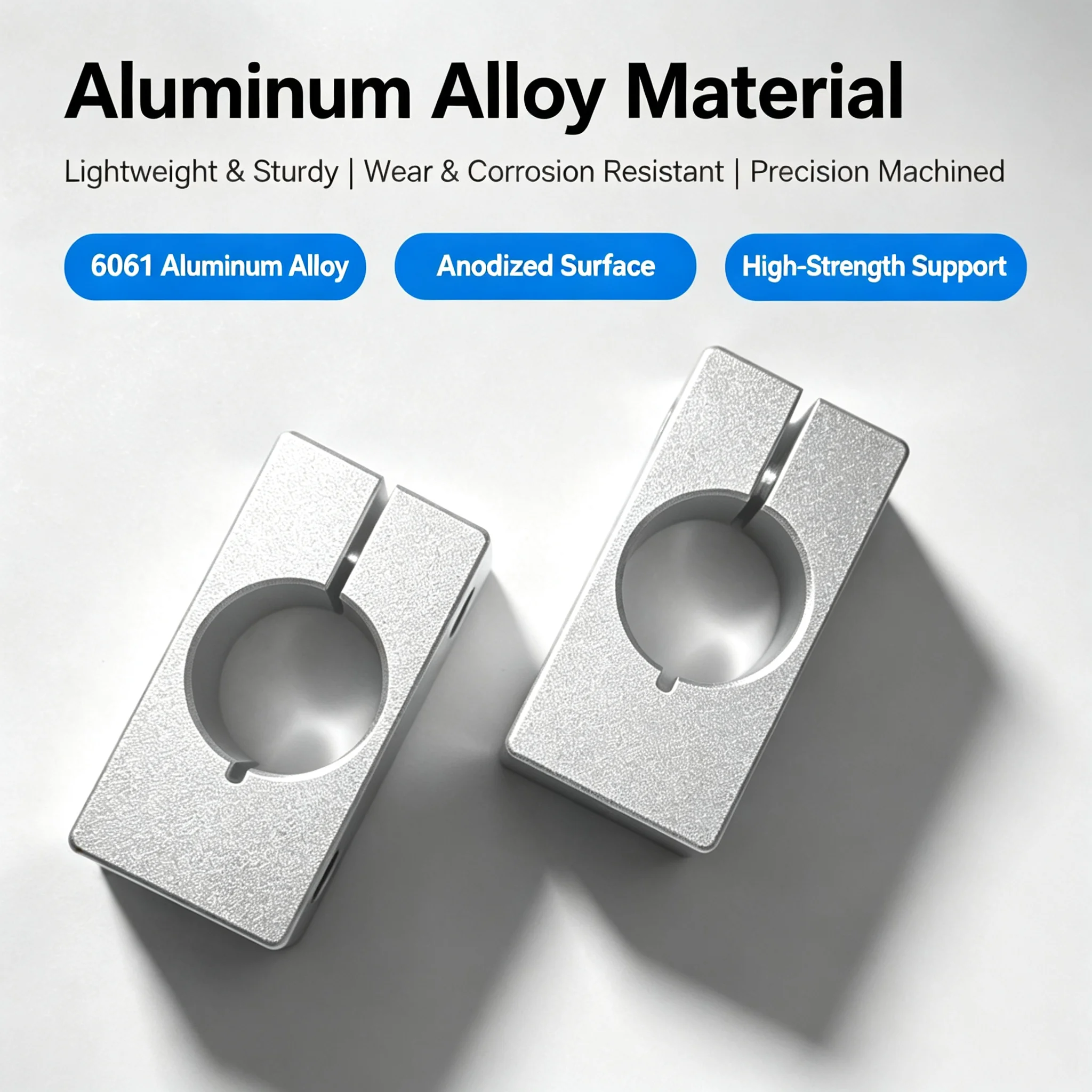 Mounting Bracket with Cross-clamp for Optical Axis Aluminum Double-Hole Connection Locking Support Block Equal or Reducing Bore