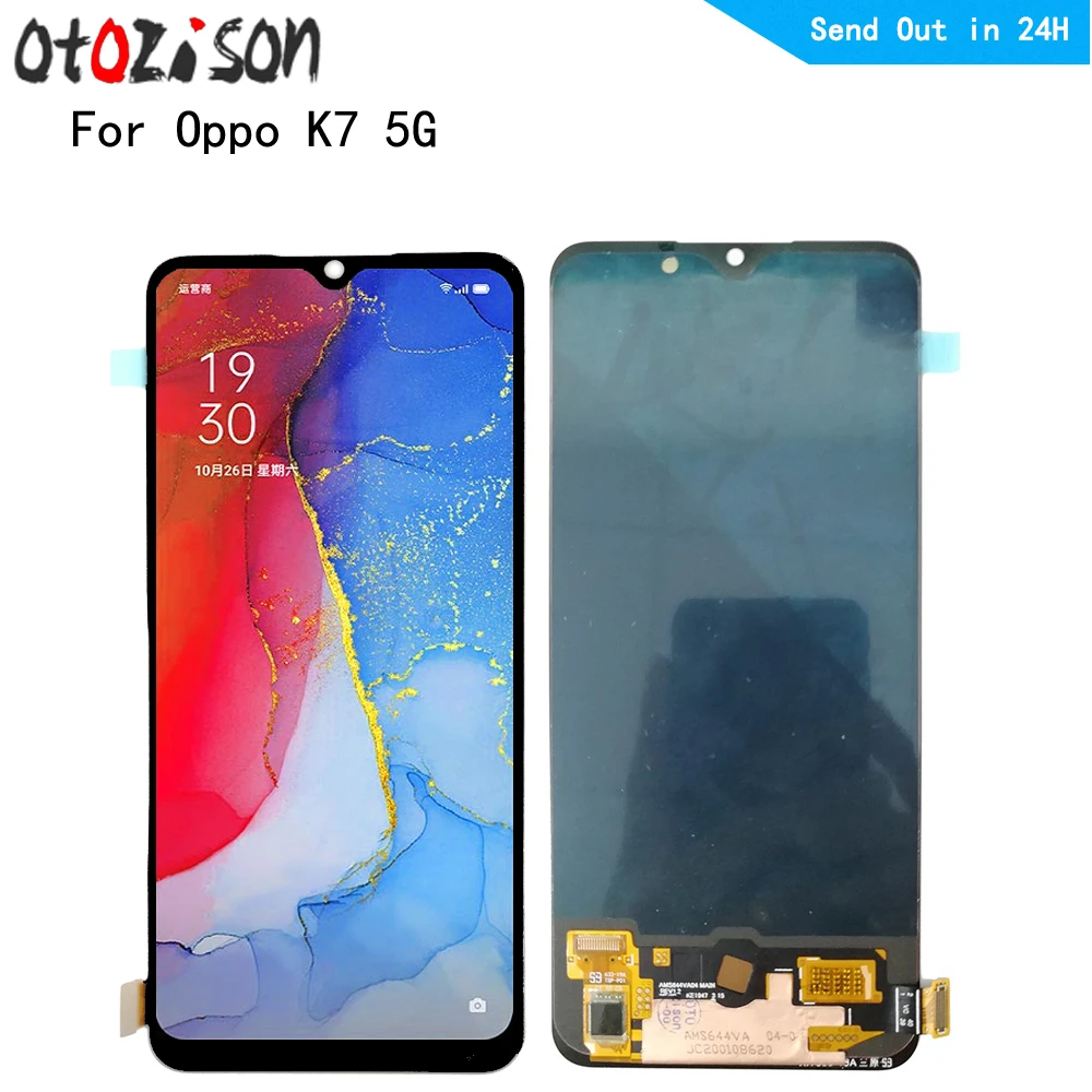 

Экран AMOLED 6,4 дюйма для Oppo K7 5G, ЖК-дисплей, экран, сенсорная панель, дигитайзер с рамкой в сборе для Oppo K7 5G