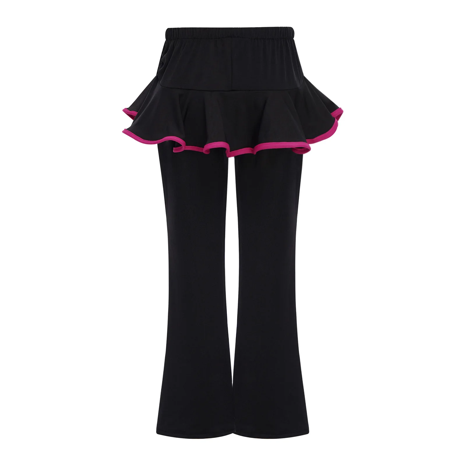 

Kid Girls Latin Cha-cha Salsa Dance Show Costume Ruffled Skirt/Pant Skirt for Tango Samba Ballroom Dance Performance Competition