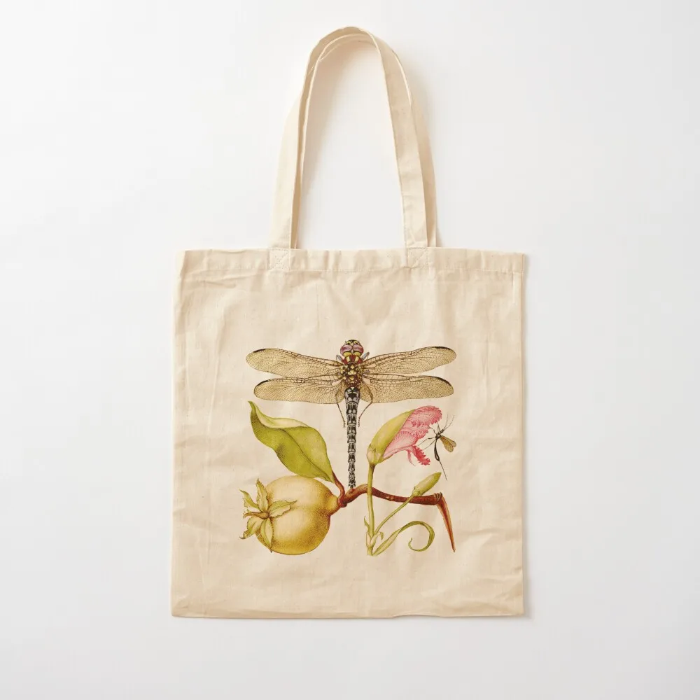 Dragonfly, Pear, Carnation, and Insect by Joris Hoefnagel, ca. 1595 Tote Bag Lady bag woman shopping bag