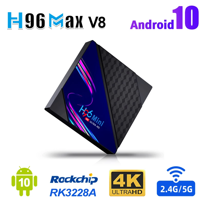 ТВ-приставка H96 Mini V8 RK3228A, Android 10,0, 1 ГБ/2 ГБ, 8 ГБ/16 ГБ, 4K, 2,4 ГБ, Wi-Fi, Поддержка Google Player, потоковый плеер