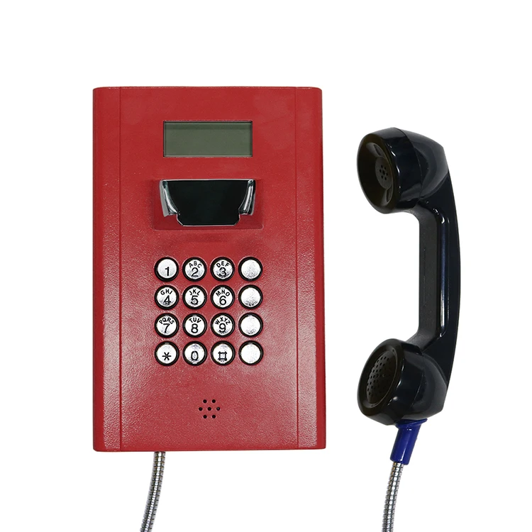 Industrial DTMF Telephone with LCD Display VoIP Telephone with Full Keypad Emergency Industrial Telephone