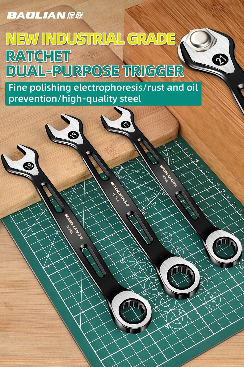 6mm-22mm Ring-maulschlüssel Dual-zweck Schlüssel arbeitssparende Anti Slip Metric Universal Spanner Für Auto reparatur Hand Werkzeug – Detail 1