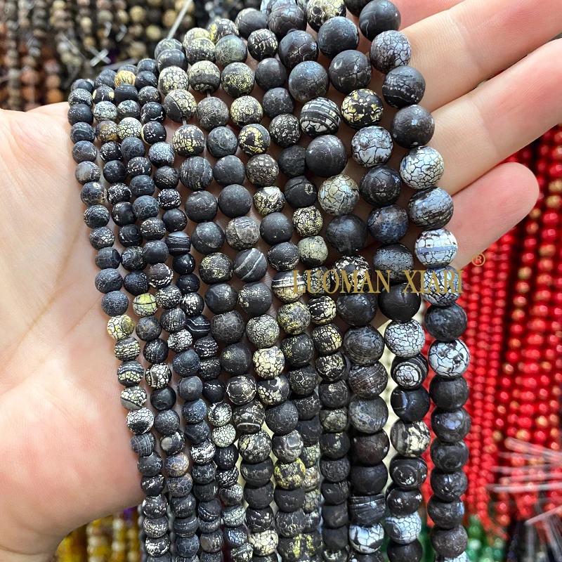 الأصفر ماتي العقيق القديم الجزع الحجر الطبيعي خزر عازل لصنع المجوهرات Diy بها بنفسك أقراط سوار Charms اكسسوارات 6 8 10 مللي متر 15''