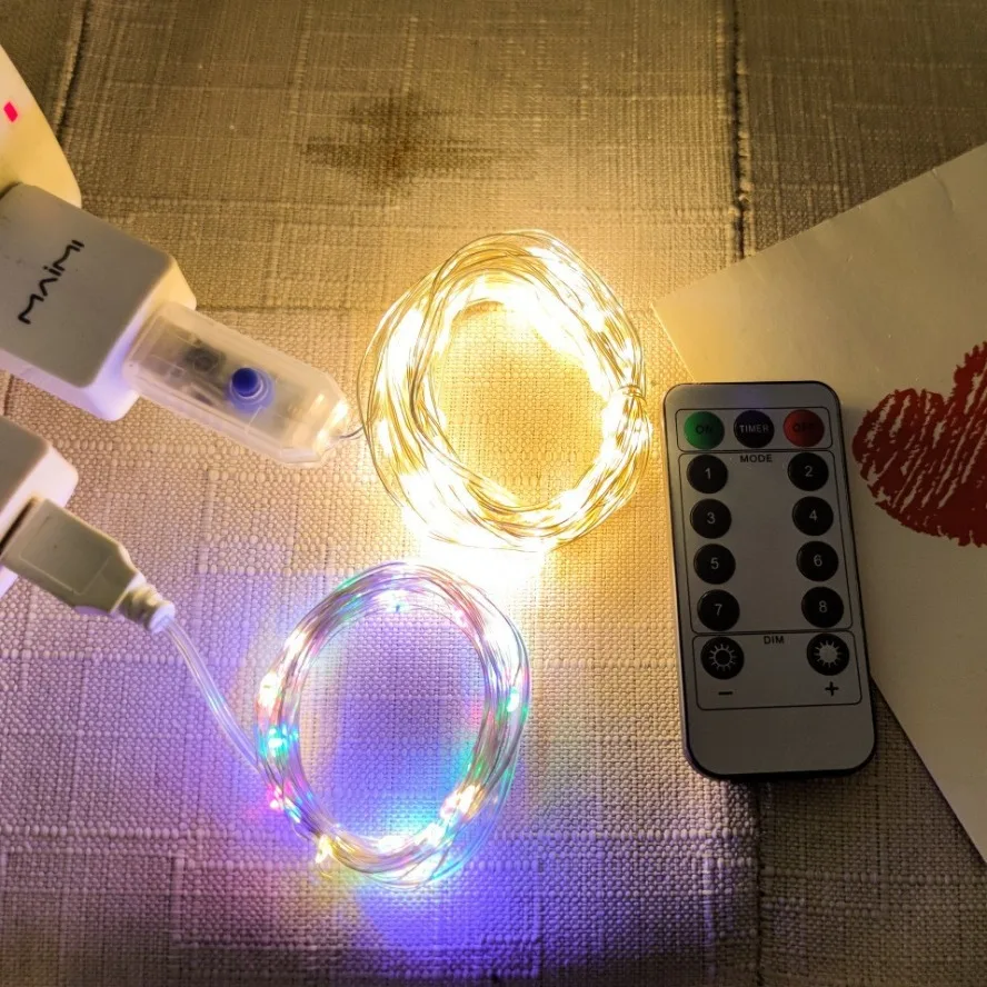 20 m 10 m afstandsbediening 8 functie LED-kerstverlichting USB-lichtslingers Kerstslinger Nieuwjaar Bruiloft Tuindecoratie