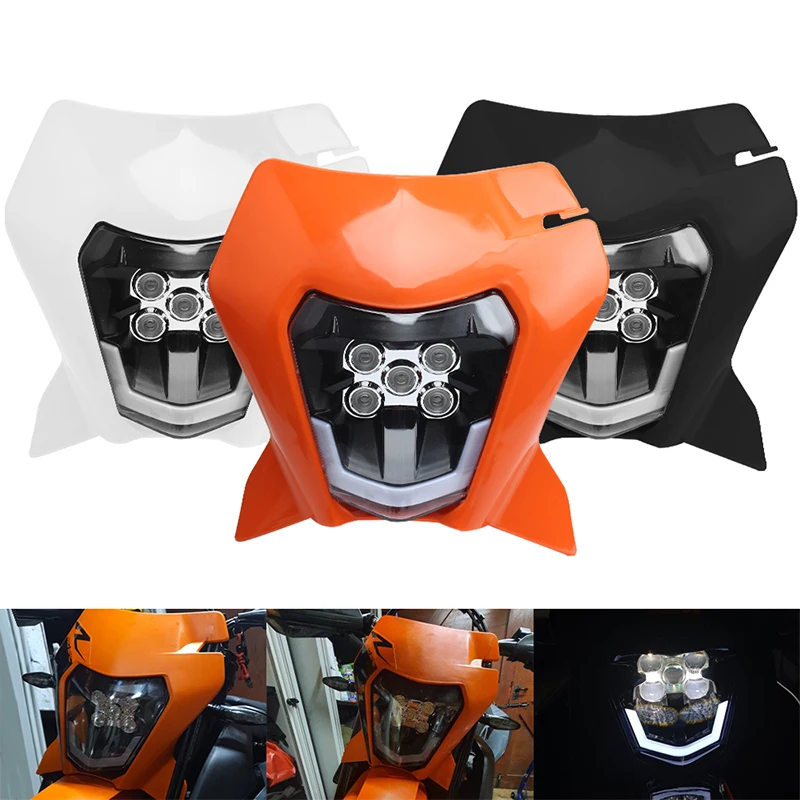 Motorcycle LED Headlight for KTM EXC EXCF XC XCF XCW XCFW SX SXF 125 150 250 300 350 450 530 Dirt Bike Enduro E-Mark Motocross