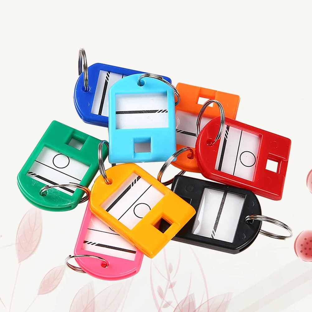 

50pcs Plastic Keychains Creative Key Holder Colorful Clear Exquisite Ring Decoration Small Gifts Pendents Bag Car Fashion