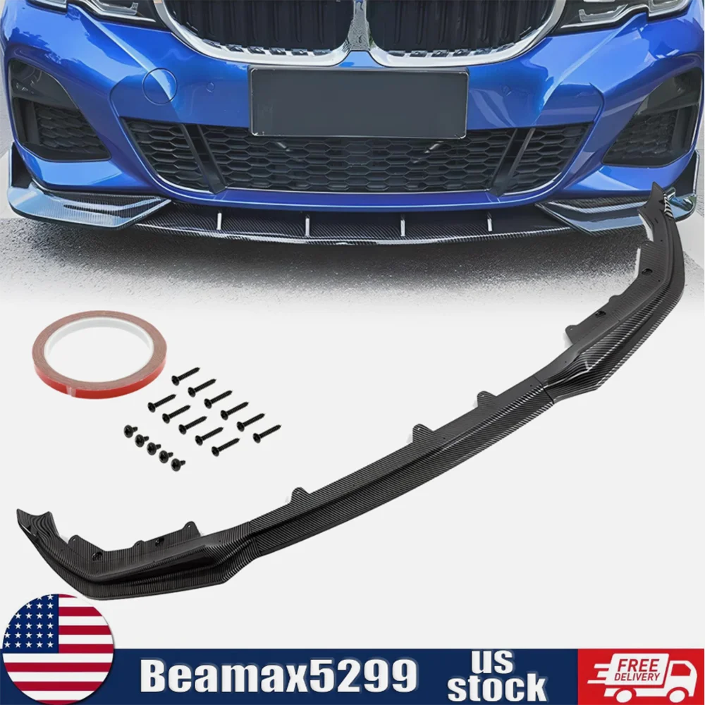 ل BMW G20 G21 G28 330i M340i 2019-2021 MP نمط الجبهة حافة مصد السيارة الفاصل مصدات السيارة الأمامية معدات الحماية اكسسوارات السيارات #1