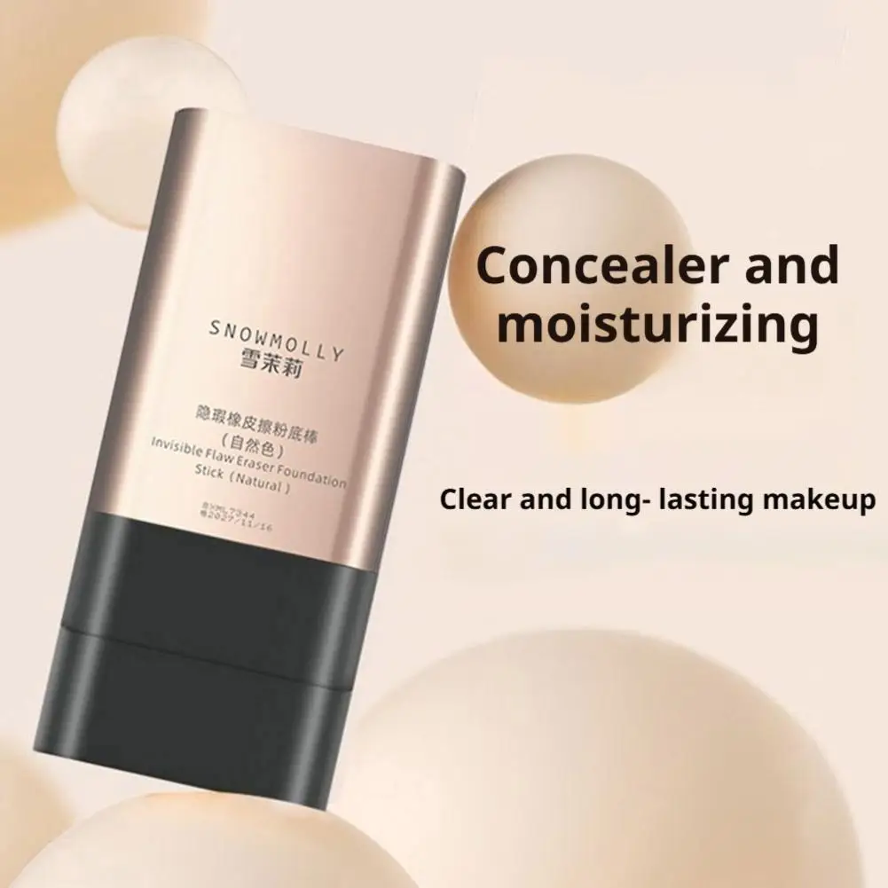 2Colors Eraser Foundation Stick Moist Light Concealer Foundation With Big Brush Long-lasting Flawless Makeup Face Beauty
