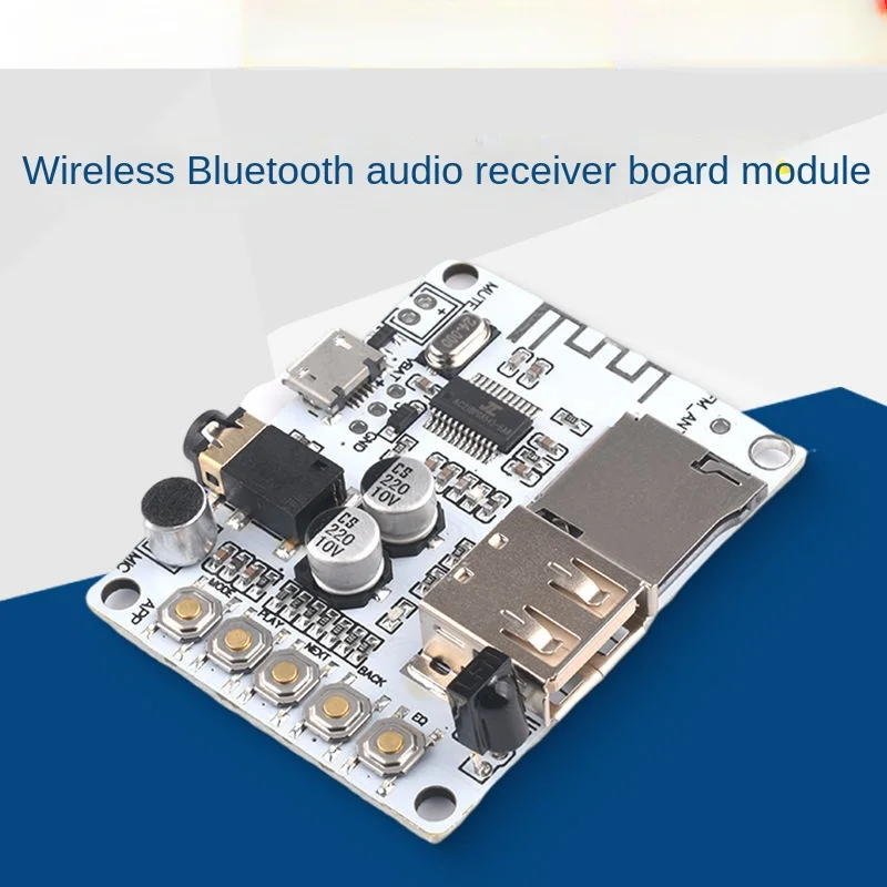 Módulo de música estéreo sem fio, USB TF Card, Bluetooth Audio Receiver, Slot Decoder, Playback Preamplifier, 5V 2.1