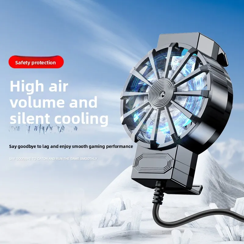 

Mobile Phone Cooler Air-Cooled Blue Light Cooling Wonder Low-Noise Operation with Cool Lighting Effects Powerful Airflow