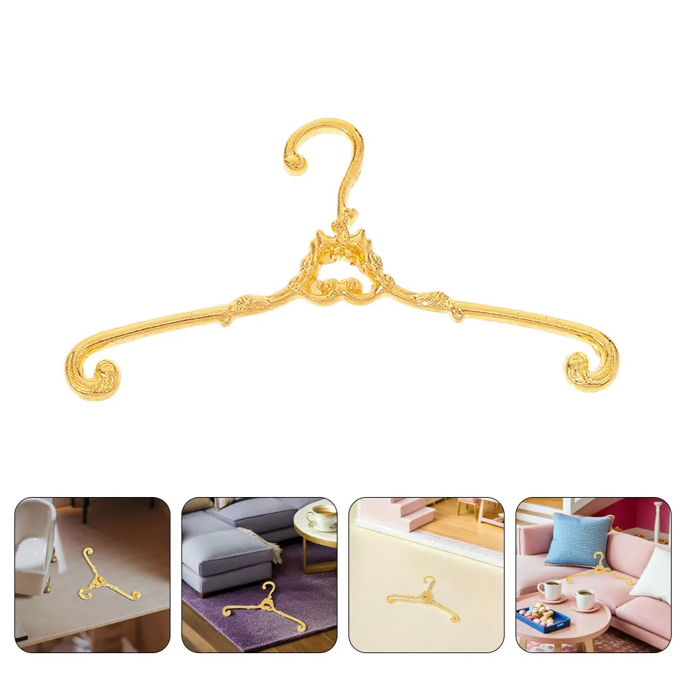 

48Pcs Miniature Metal Hangers Vintage Design for Dollhouse Clothing Organizer Wardrobe Display Accessories Gown Hangers