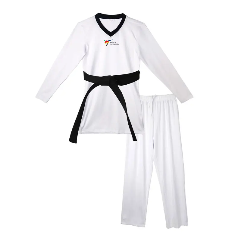 The latest MOTO stretch tight quick-drying taekwondo suit unisex children's adult competition suit fighting suit 150-210cm